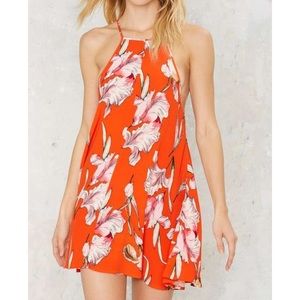 Tangerine dream floral dress